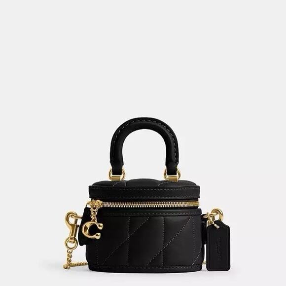 NWT Coach Trail Crossbody Bag 12 With Pillow Quilting CU144 Leather IN Black - Picture 1 of 12